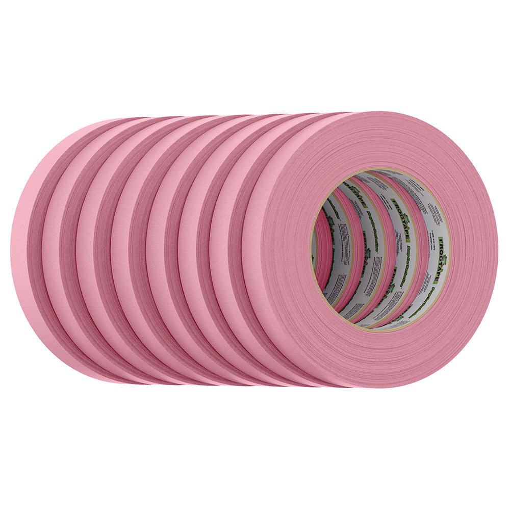 FrogTape CP 325 Medium-High Adhesion Masking Tape - 18MM x 55M x 8-Pack - Pink - Rated for 325F [105332]