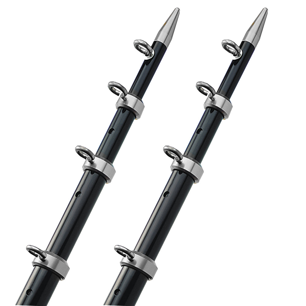 TACO 15' Telescopic Outrigger Poles HD 1-1/2" - Black/Silver [OT-0542BKA15-HD]