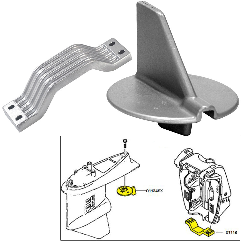 Tecnoseal Anode Kit w/Hardware - Yamaha 150-200HP Left Hand Rotation - Aluminum [21102AL]