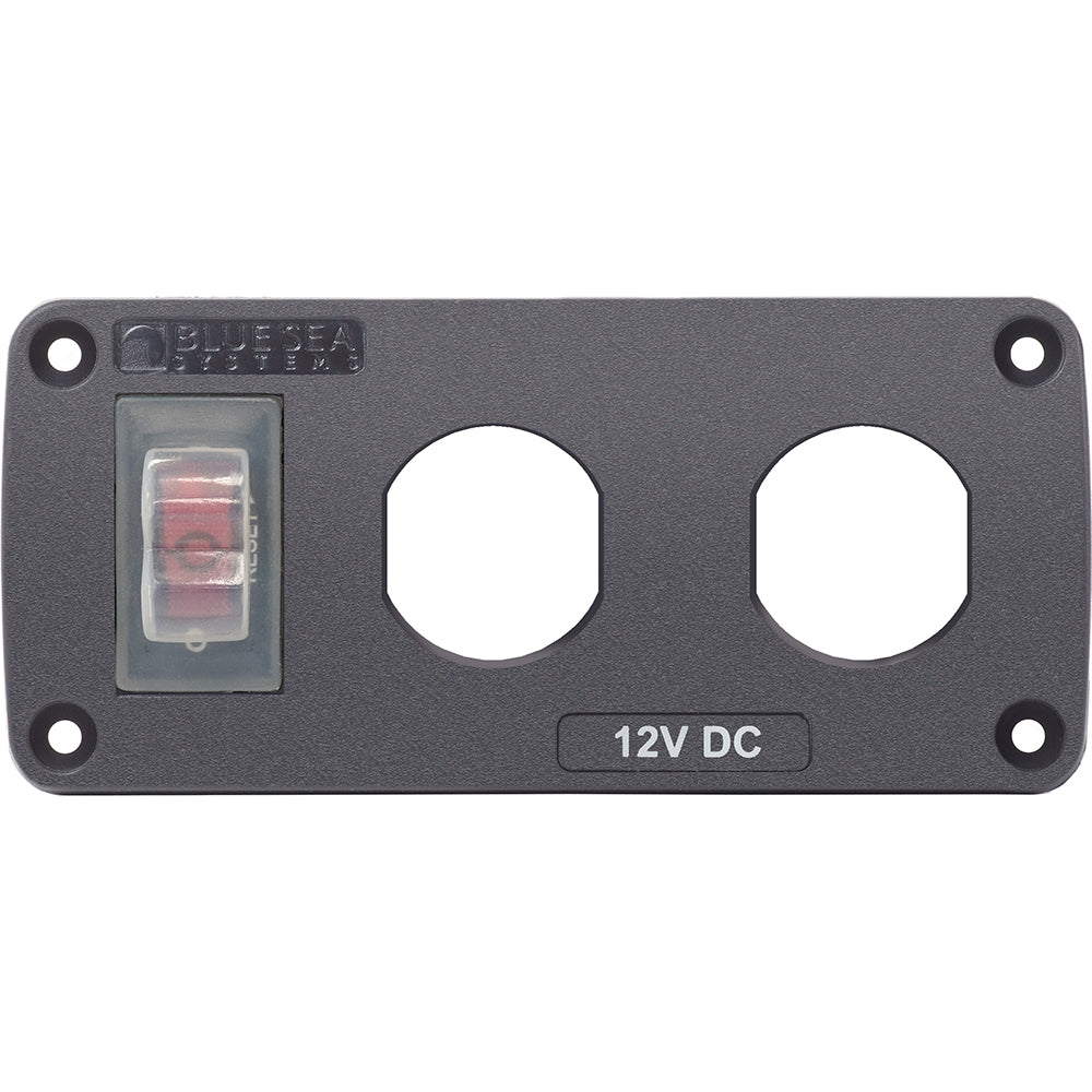 Blue Sea 4364 Water Resistant USB Accessory Panel - 15A Circuit Breaker, 2x Blank Apertures [4364]