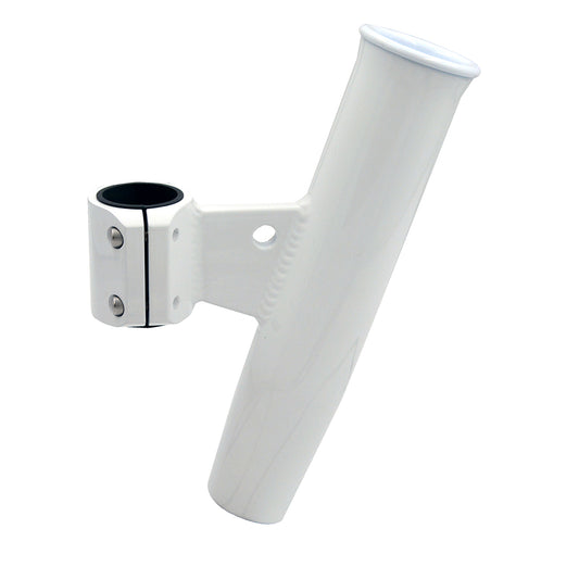 C.E. Smith Aluminum Vertical Clamp-On Rod Holder 1-2/3" OD White Powdercoat w/Sleeve [53726]