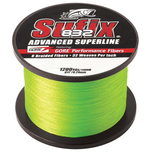 Sufix 832 Advanced Superline Braid - 6lb - Neon Lime - 1200 yds [660-306L]