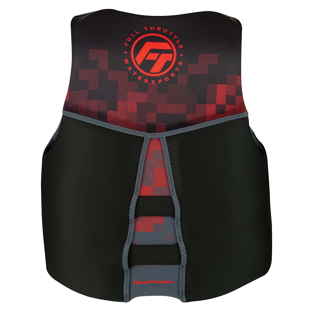 Full Throttle Mens Rapid-Dry Flex-Back Life Jacket - 2XL - Black/Red [142500-100-060-22]